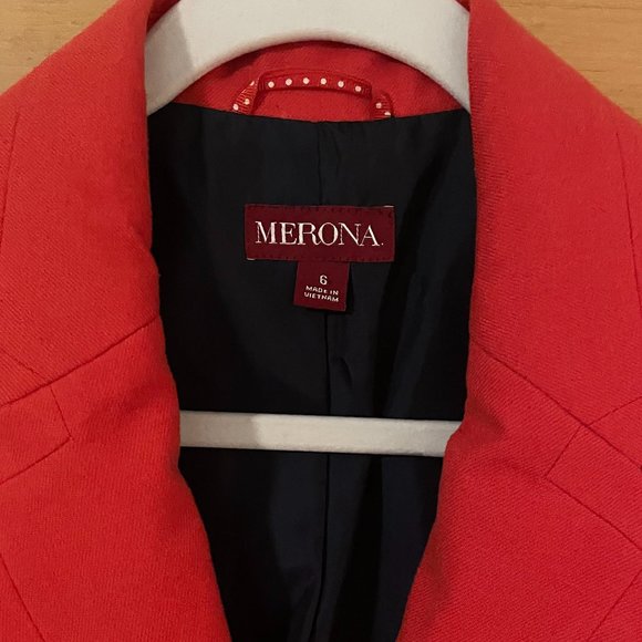 Burnt Orange Blazer w/ Striped Cuff - Picture 2 of 2